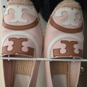 Tory Burch Pink and Brown Espadrilles